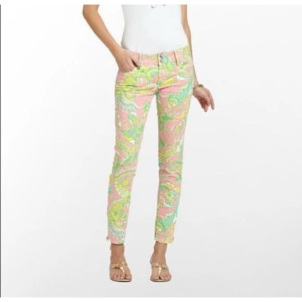 Lilly‎ Pulitzer Worth skinny zip jeans low rise women's 0 - Picture 3 of 12